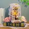 Book Nook Kit Garden House DIY Book Nook Kits Room Bookshelf Insert Miniature Decor Kit 3D Wooden Puzzle Bookshelf Decor With Led Decor Suitable For Adults And Teenagers Craft Gifts (Garden Shuriken)