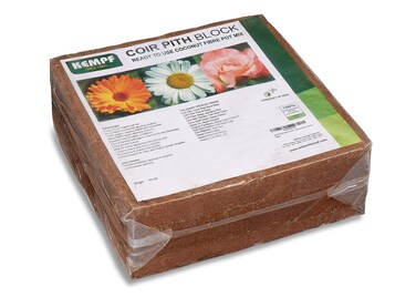 Kempf Coco Coir Expanding Brick, 10lbs - Coconut Peat Soil for Growing Plants - Organic Potting Mix Husk Fiber and Planting Mulch Substrate for Indoor and Outdoor Gardening