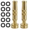 Biswing Brass Hose Nozzles, Heavy-Duty Brass Adjustable Twist Hose Nozzle, 2 Pack (4"), VI3432