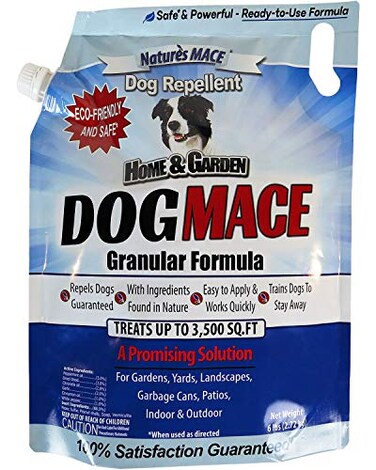 Nature's MACE Dog MACE Granules, Dog Repellent for Lawn, 6 Pounds, Yard, Garden, Plants, Outdoor No-Dig, Dog Repellent and Training Tool, Keep Dogs Out of Bushes, Treats 3,500 Sq. Ft.
