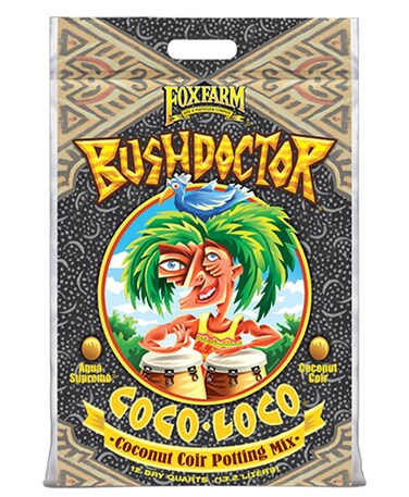 FoxFarm BushDoctor Coco Loco Soil Potting Mix, Triple-Washed for Reduced Salt, Retains Water, Includes Bat Guano &amp; Earthworm Castings - Ideal for All Gardens 12 Quart