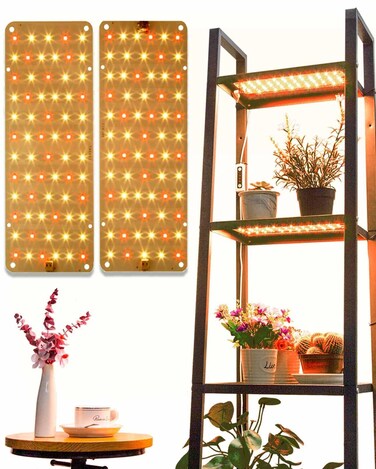 DOMMIA 20W Ultra-Thin Panel Grow Lights for Indoor Plants, 132 LEDs High PPFD Full Spectrum, 6/12/16H Timer and Auto on/Off, Suitable All for Indoor Growing, Warm White