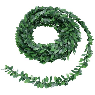 LIOOBO Yards Green Vines Garland Artificial Ivy Garland Foliage Green Leaves Fake Vine Leaf Hanging Plants for Wedding Party DIY Green Leaves Headband Headbands Vines- Garland