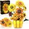 Flowers Building Sets for Adults, Van Gogh Prints Art Botanical Collection for Woman Girls 14+, Sunflowers Pot Bouquet Plants Kits Compatible with Lego Flowers, Home Decor/Christmas/Valentine, 11002