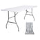 Lakhow Folding Table 6ft Plastic Folding Table Indoor &amp; Outdoor for Picnic, Camping,BBQ and Party, with Powder Coated Steel Legs and Built in Carry Handle, White