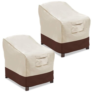 Vailge Patio Chair Covers, Lounge Deep Seat Cover, Heavy Duty and Waterproof Outdoor Lawn Patio Furniture Covers (2 Pack - Large, Beige &amp; Brown)