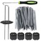 50Pcs Garden Stakes Staples + 50Pcs Gasket, Bakulyor 6 Inch Lawn Landscape Staples 11 Gauge U Shaped Galvanized Landscape Pins, Heavy Duty Yard Ground Pin for Weed Barrier Sod Fabric Decorations - 6
