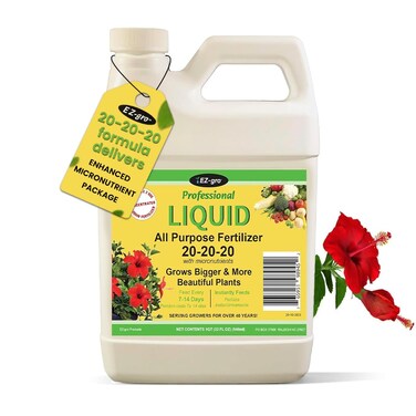 20 20 20 Fertilizer - All Purpose Liquid Plant Food - Lawn, Flowers, Herbs, Vegetables - Best Way to Grow Healthy Plants - Garden-Growing Miracle Nutrients - 1 Qt / 32 fl oz / 946 mL