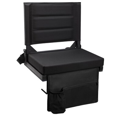 Maeytau Stadium Seats for Bleachers with Back Support, Portable Bleacher Seats with Thick Padded Cushion and Shoulder Strap, Wide Stadium Seat Chair Includes Hooks, Cup Holder and Side Pocket
