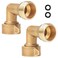 2Pack 90 Degree Hose Elbow for RV, WUFOTY Drinking Water Hose Adapter, for RV Water Hose, RV City Inlet Connection, Residential Garden Outdoor Faucet Hose Elbow, 3/4" Solid Brass Hose Camper Fittings