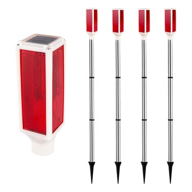 Aolyty Solar Lights Outdoor, Waterproof Driveway Markers Reflective Warning Flash Light with 2 Lighting Modes, LED Solar Light for Parking Lots, Yard, Sidewalk, Road Safety, Stop Sign, 30 Inches