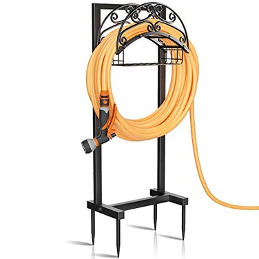Gayuteay Garden Hose Holder - Upgraded Water Hose Holder Holds 151-feet Hose, Heavy Duty Metal Hose Stand Sturdy Freestanding Hose Hanger, Detachable Garden Hose Storage Rack for Outside Yard Lawn