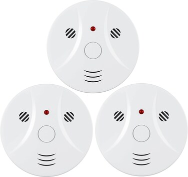 3 Pack Combination Smoke and Carbon Monoxide Detector Battery Operated, Travel Portable Photoelectric Fire&amp;Co Alarm for Home, Kitchen