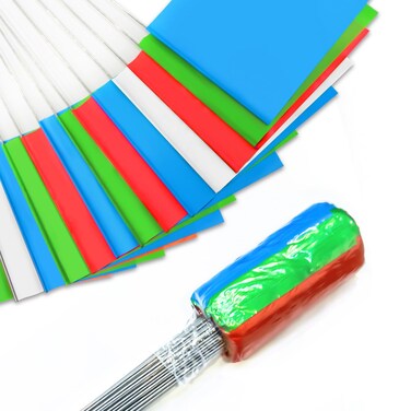 Zozen 100Pack Marking Flags, Red&amp;Green&amp;Blue&amp;White, Writable   Marker Flags for Lawn - 15x4x5 Inch   Landscape Flgs, Irrigation Flags, Lawn Flags, Yard Markers, Sprinkler Flags, Survey Flags.