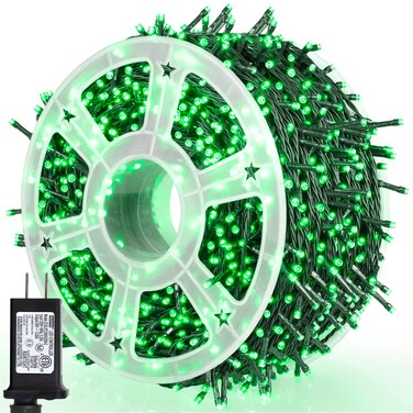 kemooie 500 LED St Patricks Day Lights, 164FT 8 Lighting Mode with Memory Plug in Waterproof Green Lights, for Outdoor Birthday Christmas Wedding Party Garden Balcony Decorations (Green)