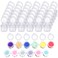 YGAOHF 36 Pcs Empty Paint Pots, Large empty Paint Pots with Lids, Easy Open Acrylic Paint Container Paint Strips for Kids Classroom School Painting Art Supplies