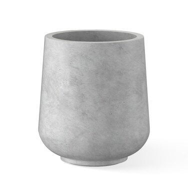 Kante 11.6" Dia Round Concrete Planter, Outdoor Indoor Large Plant Pots Containers with Drainage Hole and Rubber Plug for Home Garden Patio, Natural Concrete