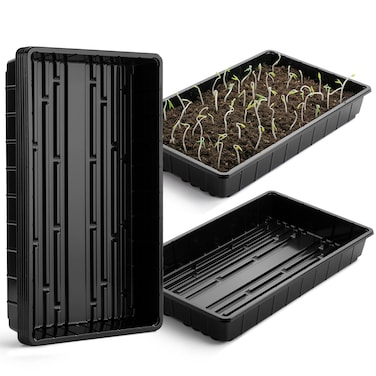 Mr. Pen- Plastic Growing Trays, 5Pack, Black, 17x10, Plant Tray, Seed Tray, Seedling Tray, Propagation Tray, Plant Trays for Seedlings, Planting Trays, Microgreens Growing Trays, Seedling Starter Tray