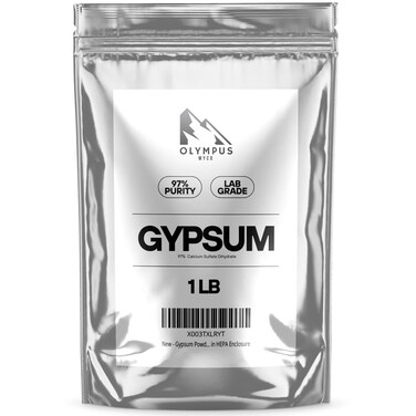 Gypsum Powder for Mushroom Substrate (1 lb), Lab Grade, Garden Soil Amendment (Calcium Sulfate Dihydrate), Packaged in HEPA Enclosure