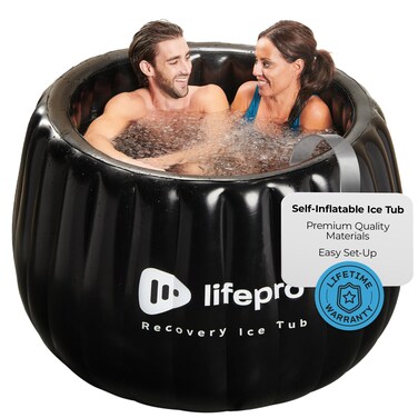 Lifepro 2-Person Portable Ice Bath Tub for Athletes XL - Self-Inflatable Ice Bath Tub for Adults- Foldable Ice Pod Cold Plunge Tub for Outdoor Ice Bath - Durable Ice plunge Tub for Ice Baths at Home
