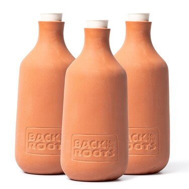 Back to the Roots Self-Watering Terracotta Olla Pot (Pack of 3), 700mL Provides 1 Week of Precision Watering