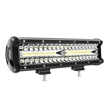 Nilight Led Light Bar 12Inch 300W Triple Row Flood Spot Combo 30000LM Bar Driving Boat Lighting Led Off Road Lights for Trucks,2 Years Warranty