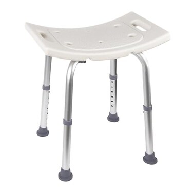 Ez2care Classic Shower Chair for Inside Shower, Adjustable Lightweight Alloy Aluminum Shower Bench, Tool-Free Assembly Shower Stool, Shower Seat for Elderly and Disabled, Certified 300 lbs Load, White