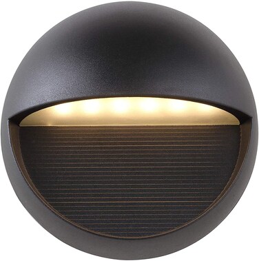 JONATHAN Y JYL7441A Orbe 6.25" Outdoor Metal/Glass Integrated LED Sconce Contemporary Modern Scandinavian 3000K LED Bulbs Included Porch Patio Yard Garage Doorway Entryway, Black