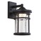 JONATHAN Y JYL7449A Campo 7.75" Outdoor Wall Lantern Crackled Glass/Metal Integrated Sconce French Country Industrial Rustic 3000K LED Bulbs Porch Patio Yard Garage Doorway Entryway, Black/Clear