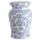 JONATHAN Y TBL1018A Poppies 17.7" Ceramic Indoor/Outdoor Garden Stool, Stylized Flower Design, Coastal, Contemporary, Modern, Side Table, Plant Stand, Living Room, Garden Room, Patio, White/Blue