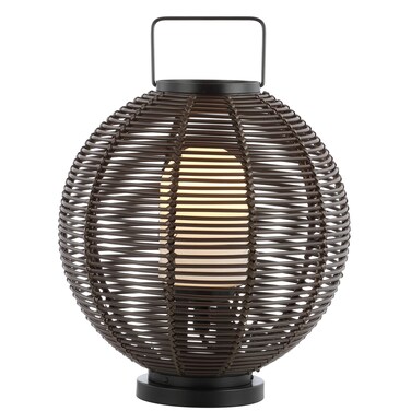JONATHAN Y JYL6505A Jigu 22" Outdoor Woven Globe Asian LED Lantern Bohemian,Transitional,Scandinavian,Modern,Contemporary for Bedroom, Living Room, Office, College Dorm, Coffee Table, Bookcase, Coffee