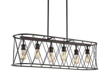 JONATHAN Y JYL7505A Marion 37.75" 6-Light Adjustable Iron Farmhouse Rustic LED Pendant Bohemian Cottage Industrial Dining Room Living Room Kitchen Foyer Bedroom Hallway, Oil Rubbed Bronze