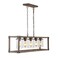 JONATHAN Y JYL7478A Zeniba 36" 5-Light Linear Adjustable Iron/Seeded Glass Rustic Farmhouse LED Pendant Bohemian Industrial Vintage Dining Room Living Room Kitchen Foyer Bedroom Hallway, Brown