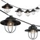 JONATHAN Y JYL8703A Indoor Outdoor Rustic Farmhouse Incandescent G40 Metal Cage Shade String Lights Garden Patio Backyard Porch Balcony, 10 ft. 10-Light, Black