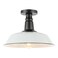 JONATHAN Y JYL7617A Camila 14" 1-Light Classic Industrial Indoor/Outdoor Iron LED Semi Flush Mount Mid-Century Rustic 2700K Cozy Warm Light Kitchen Hallway Bathroom Stairwell, White/Black
