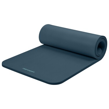 Retrospec Solana Yoga Mat 1" Thick w/Nylon Strap for Men &amp; Women - Non Slip Exercise Mat for Home Yoga, Pilates, Stretching, Floor &amp; Fitness Workouts - Ocean Blue