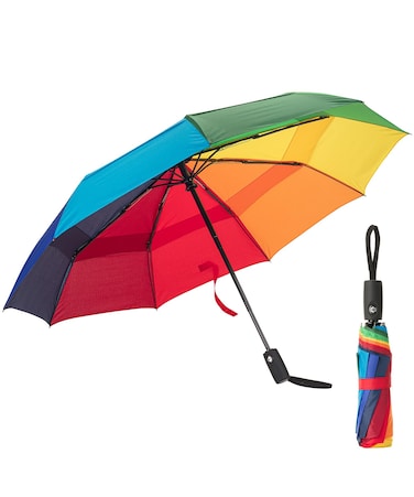 Mr. Pen- Windproof Travel Umbrella, Rainbow Ray, Automatic Umbrellas for Rain, Compact Umbrella, Travel Umbrella Compact, Umbrella Windproof Umbrella, Umbrellas for Rain Windproof, Portable Umbrella