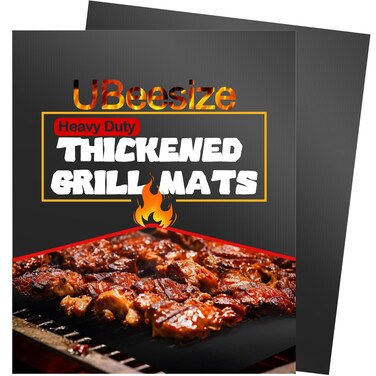 UBeesize 2 Pack Grill Mats for Outdoor Grill, 0.4mm Extra Thick 600 Degree Grill Mats, More Reuse Non Stick BBQ Grill Mats &amp; Baking Mats, Dishwasher Safe, Easy to Clean, BBQ Grill Accessories