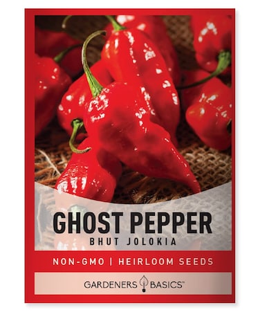 Gardeners Basics, Ghost Pepper Seeds for Planting Spicy Hot - Heirloom Non-GMO Hot Pepper Seeds for Home Garden Vegetables Makes a Great Plant Gift for Gardening