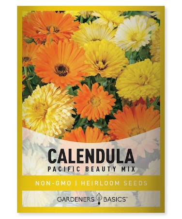 Gardeners Basics, Calendula Seeds for Planting (Pacific Beauty Mix) - Annual Flower Seeds Great for Cut Flower Gardens, Herbal Tea and for Medicinal Purposes, Open Pollinated Flower Seed