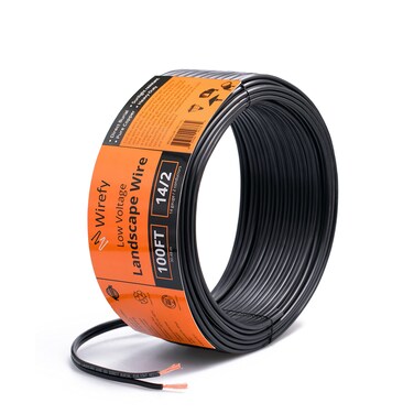 Wirefy 14/2 Low Voltage Landscape Lighting Copper Wire - 14-Gauge 2-Conductor 100 Feet   Low-Voltage Wire   Low Voltage Wiring   Low Voltage Wire 14/2   Landscape Wire 14 2