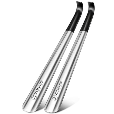 ZOMAKE Shoe Horn Long Handle for Seniors 2 Pack,Metal Long Shoehorn for Boots,16.5" Extra Long Shoe Horn for Men Women Kids
