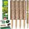 Premium Moss Pole for Plants - Strong &amp; Durable 4-Pack Plant Support Stakes - 16.5" Extendable Poles for Monstera &amp; Climbing Plants - 100% Natural Garden Sticks - Complete Kit w/Ties, Velcro &amp; Rope