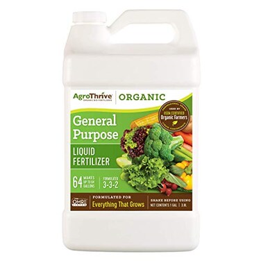 AgroThrive Organic Liquid Fertilizer, Organic Fertilizer For Vegetables Concentrated Organic Mix With Fast And Slow Nutrient Release, (1 Gal)