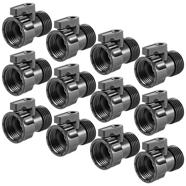 12 Pack 3/4'' Plastic Garden Hose Shut Off Valve- Standard Water Shutoff Valve Shut-Off Ball Valve Thread Connector Coupling for Telescopic Water Pipe Water Gun Valve Control