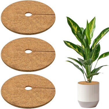 ZeeDix 3 Pcs Coconut Fibers Mulch Ring Tree Protector Mat,11.8 Inch 100% Natural Coco Coir Tree Protection,Tree Ring Mats Tree Disc Plant Cover for Indoor or Outdoor