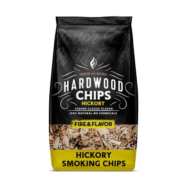 Fire &amp; Flavor Premium All Natural Wood Chips for Smoker - Wood Chips for Smoking - Smoker Wood Chips - Smoker Accessories Gifts for Men and Women - Hickory - 2lbs