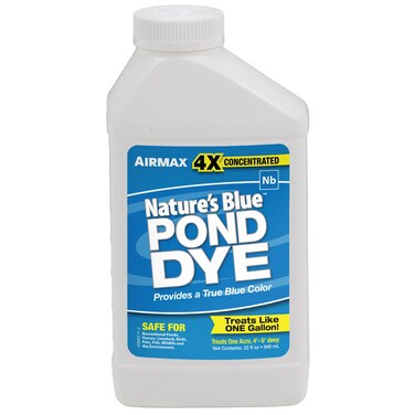 Airmax Nature's Blue Pond Dye 4X Concentrate for Outdoor Ponds &amp; Lakes, Natural Pond Colorant &amp; Beauty Enhancer, Block Ultraviolet Rays, Fish, Bird &amp; Livestock Safe, Easy Liquid Application, 1 Quart