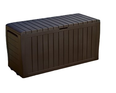 Keter Marvel Plus 71 Gallon Resin Outdoor Storage Box for Patio Storage Box Cushions, Throw Pillows, Garden Tools and Pool Floats, Brown