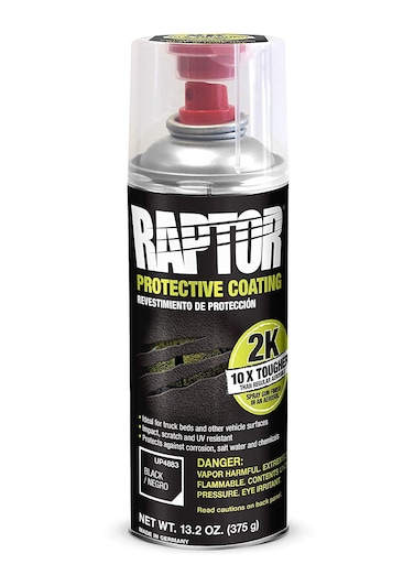 Raptor Black UP4883 Bedliner 13.02 Oz 2K Aerosol, 7d-3 Cubic_Meters, 400ml